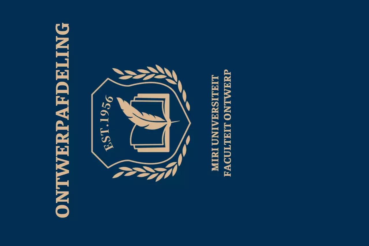 Kleurrijke universiteit met schoollogo