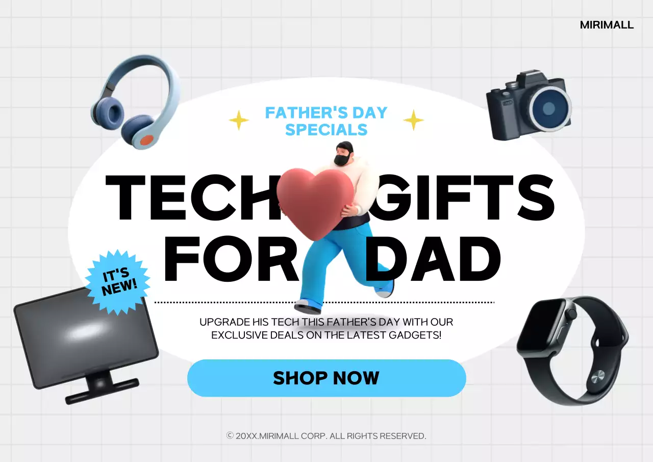 Poster Promosi Teknologi Modern Berwarna Biru