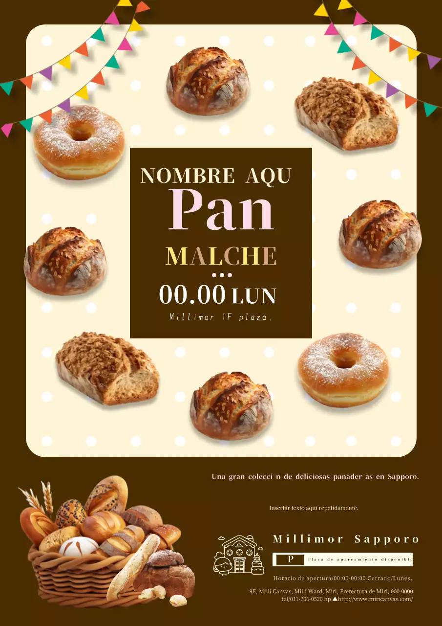 Anuncio de panadería marrón y sencillo