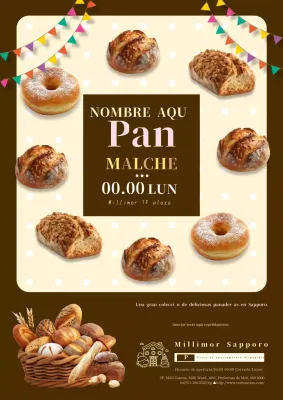 Anuncio de panadería marrón y sencillo