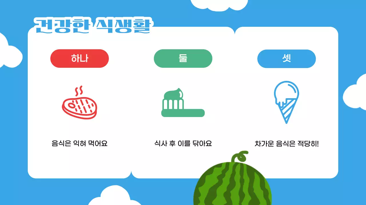 파랑과 초록의 아기자기한 여름방학식 발표자료