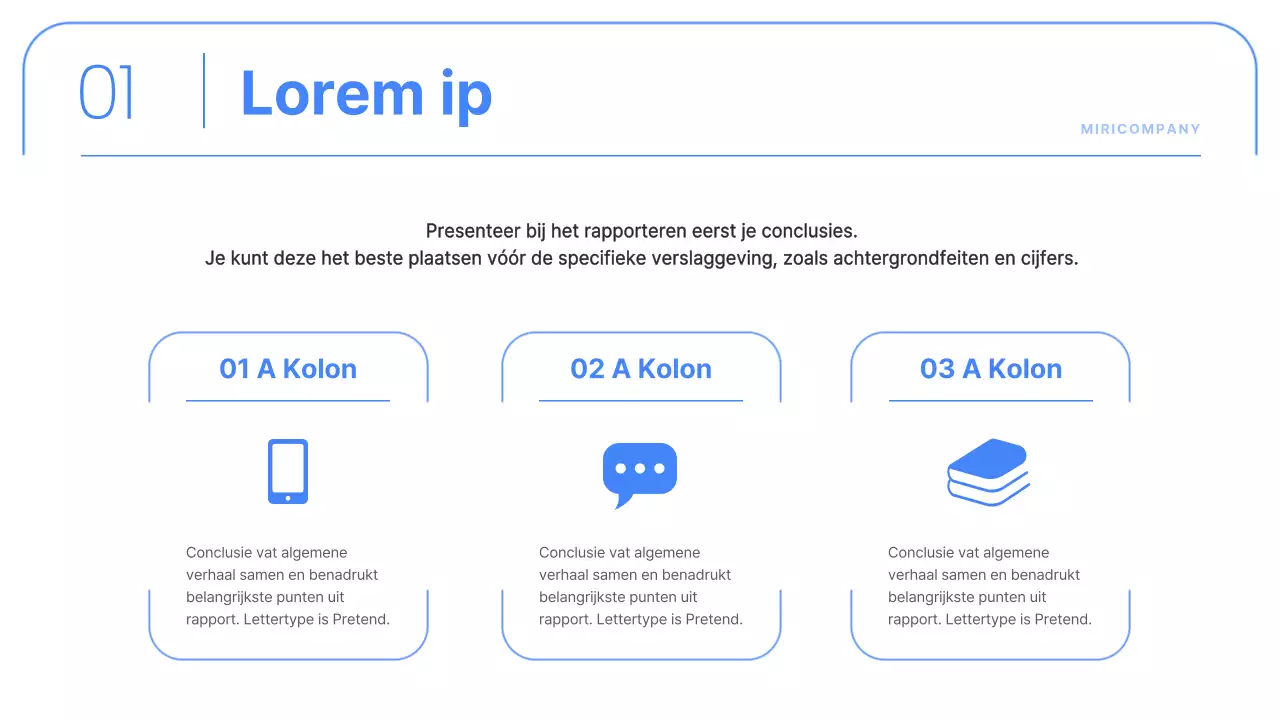 Eenvoudige bedrijfsrapporten in blauw