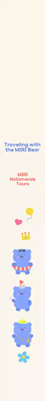 Tur yang menggemaskan dengan karakter boneka beruang yang dilukis dengan tangan