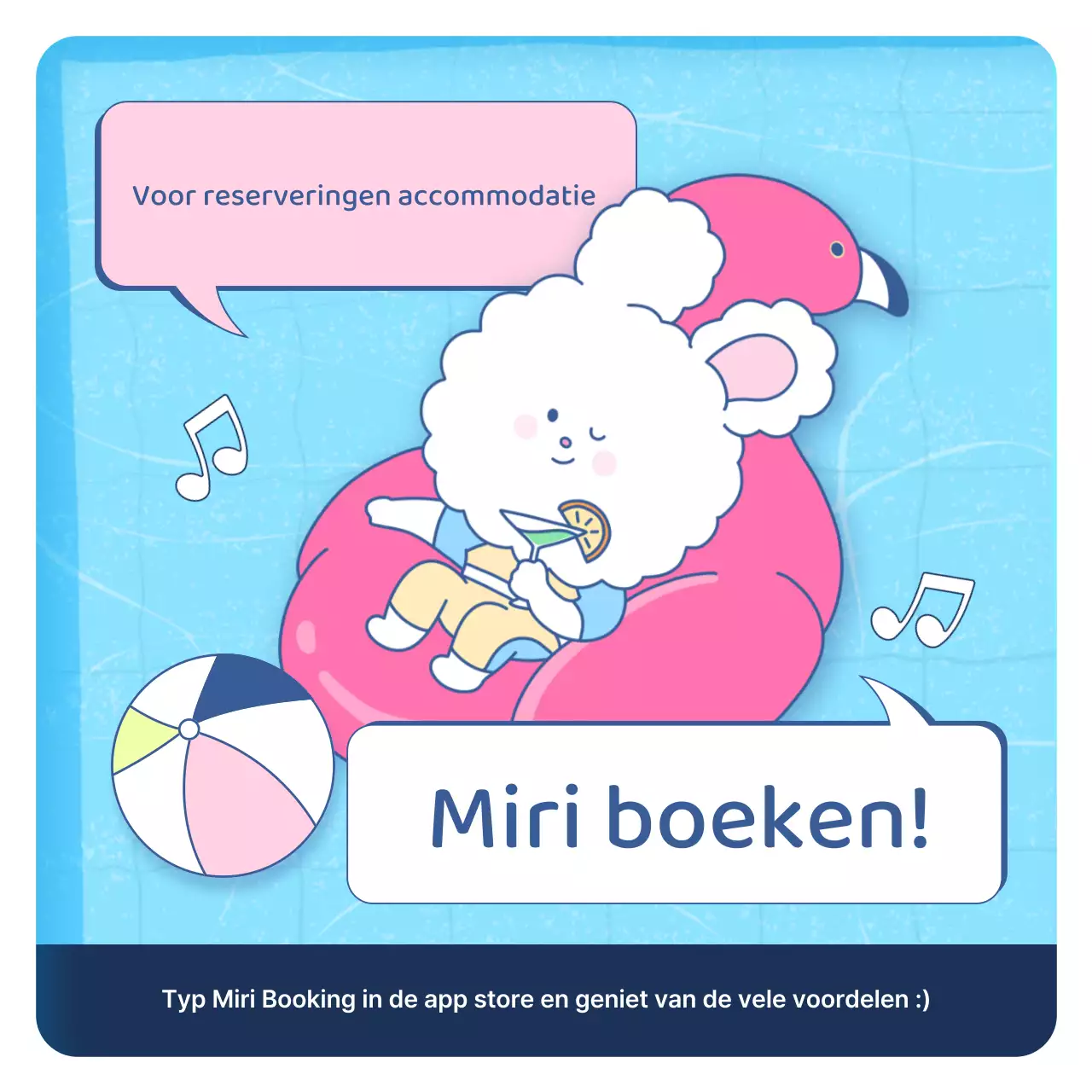 Een schattig zomers vakantiehuisje in lichtblauw en roze