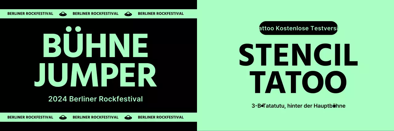 Festival-Konzeptentwurf mit zweifarbigem Schwarz und Pastell