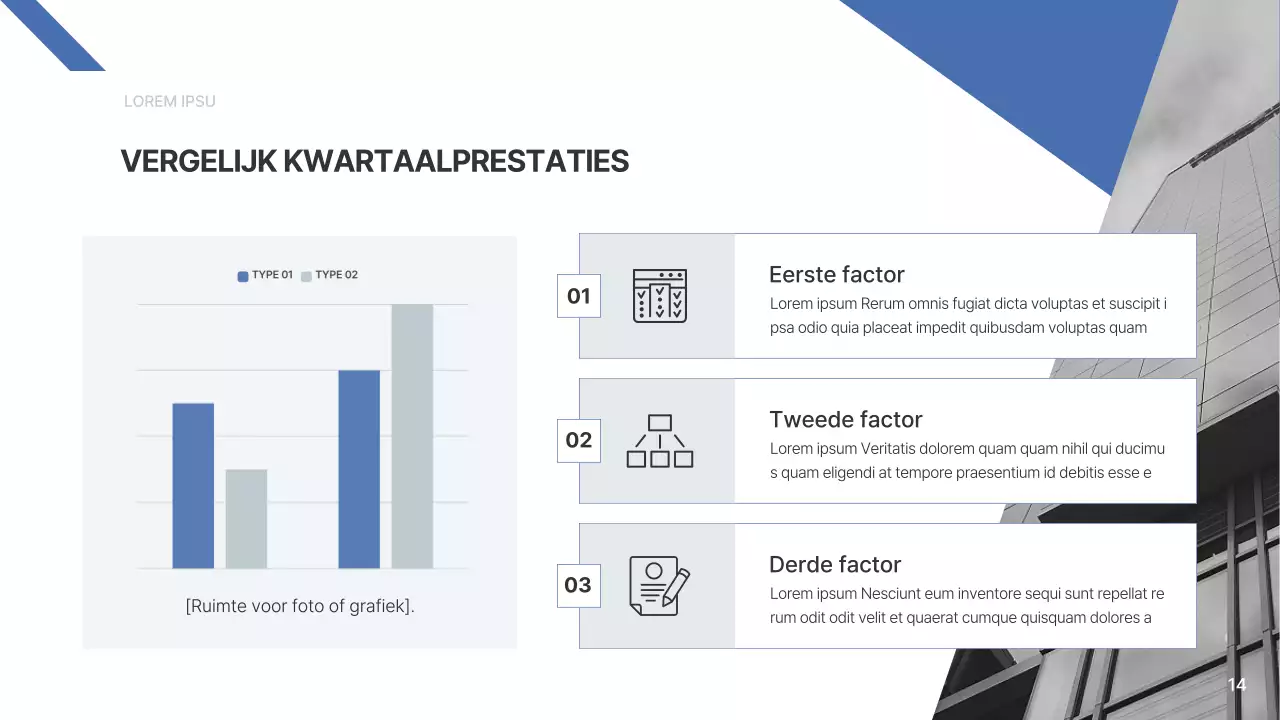 Een eenvoudig bedrijfsrapport in blauw en lichtblauw