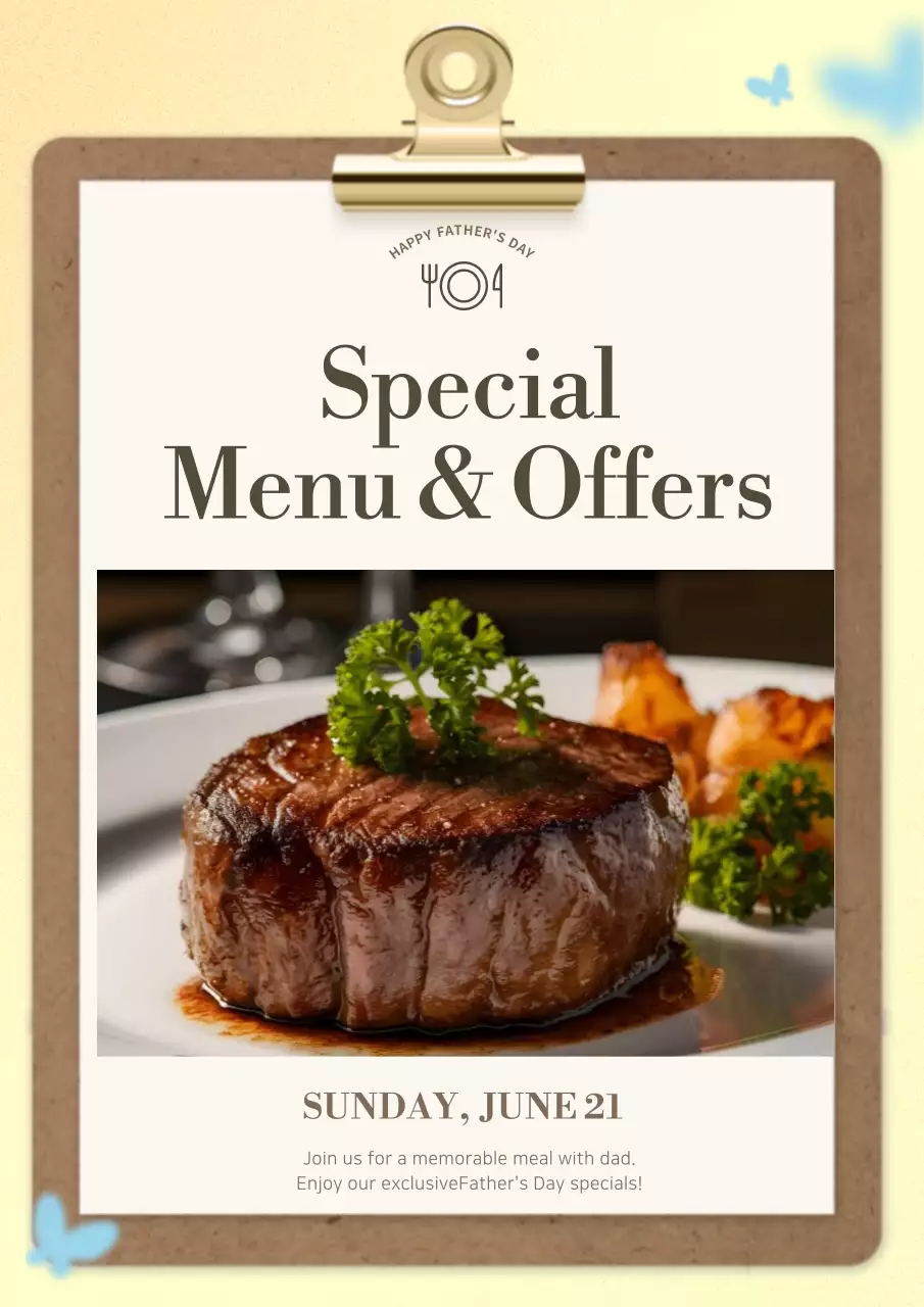 Beige Classic Father's Day Promotion Poster