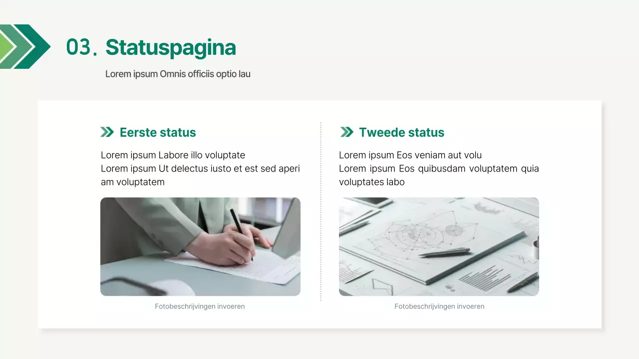 Een eenvoudig bedrijfsrapport in groen