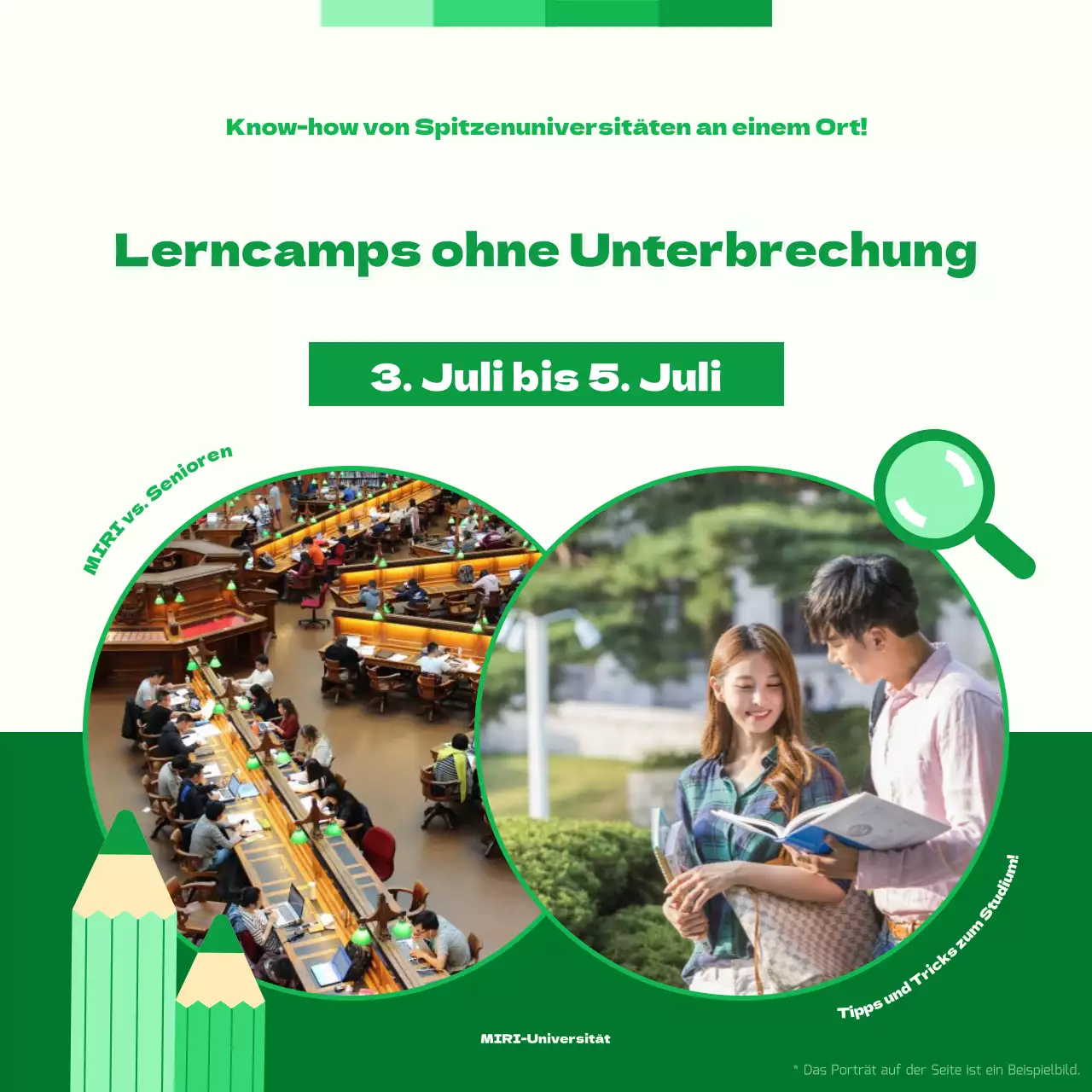 Förderung eines hübschen Mentoring-Camps in Chartreuse und Grün