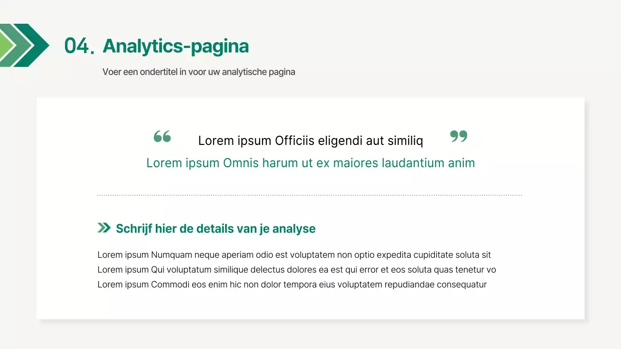 Een eenvoudig bedrijfsrapport in groen