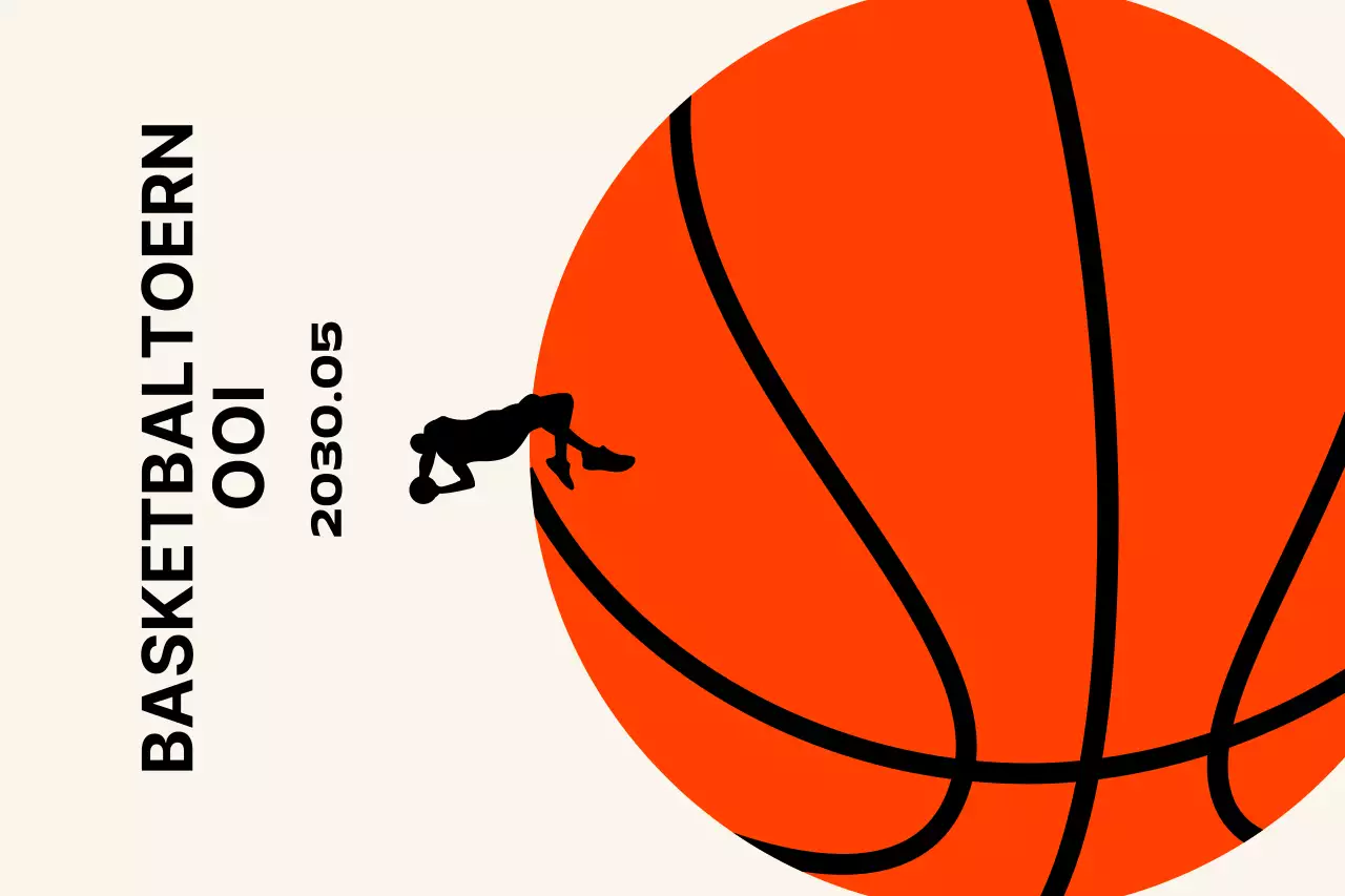 Eenvoudig ontwerp basketbaltoernooi met basketballen en mensen die basketballen