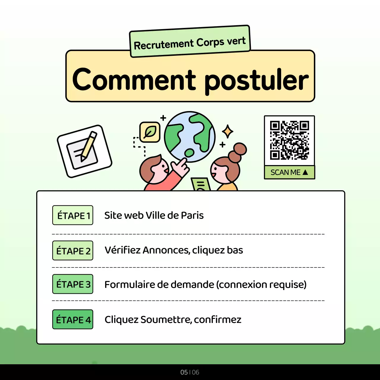 Promouvoir les couleurs verte et chartreuse du corps environnemental du secteur public