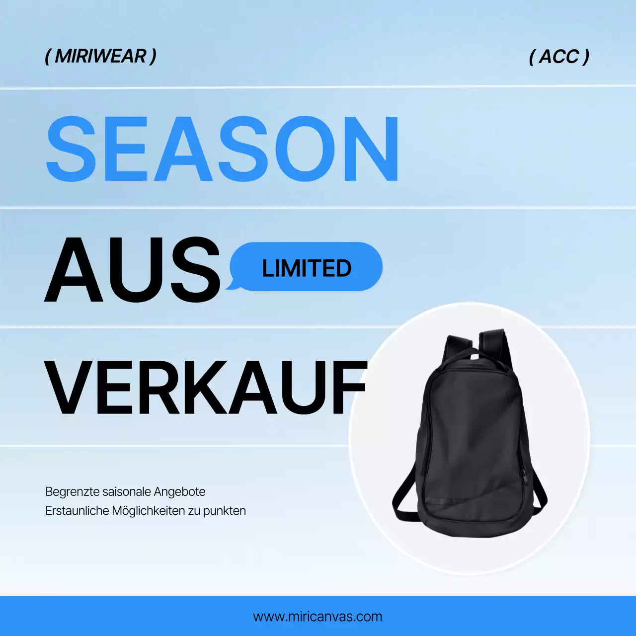 Eine trendige Modehülle in Blau und Weiß