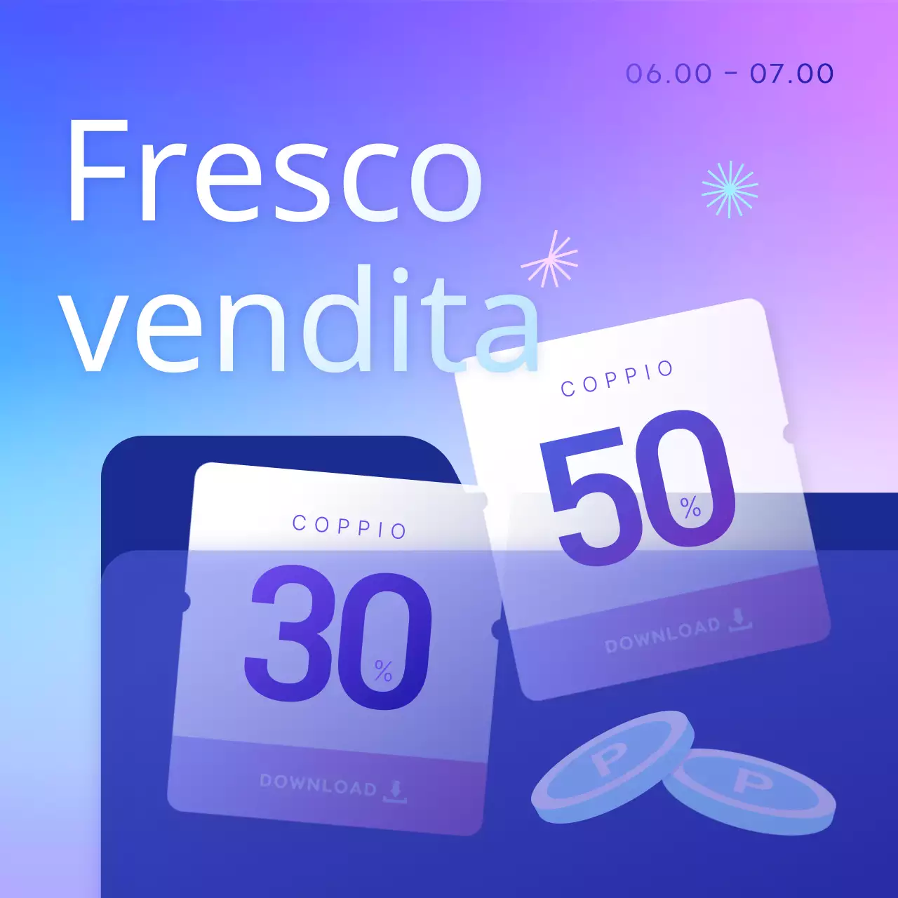 Promuovete gli eventi estivi con i toni del viola e del blu