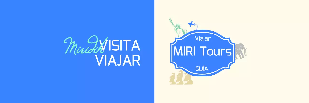 Concepto de guía turístico en beige y azul