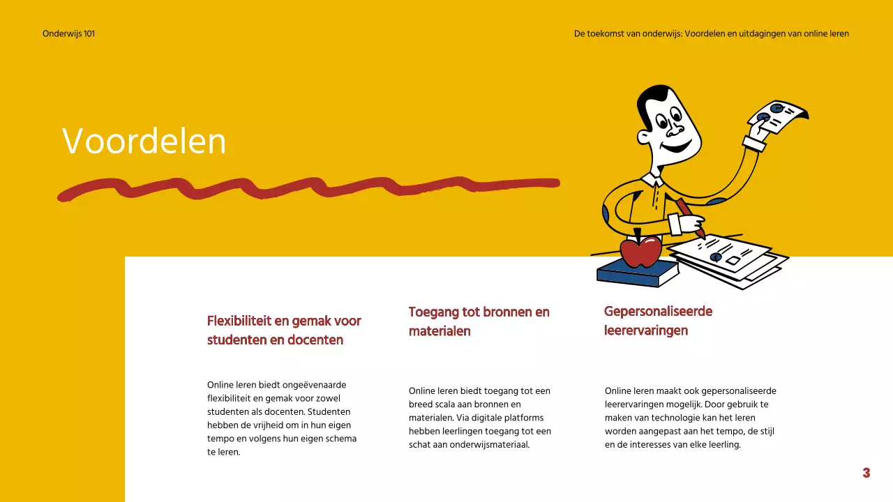 Blauw en rood eenvoudig online lesmateriaal