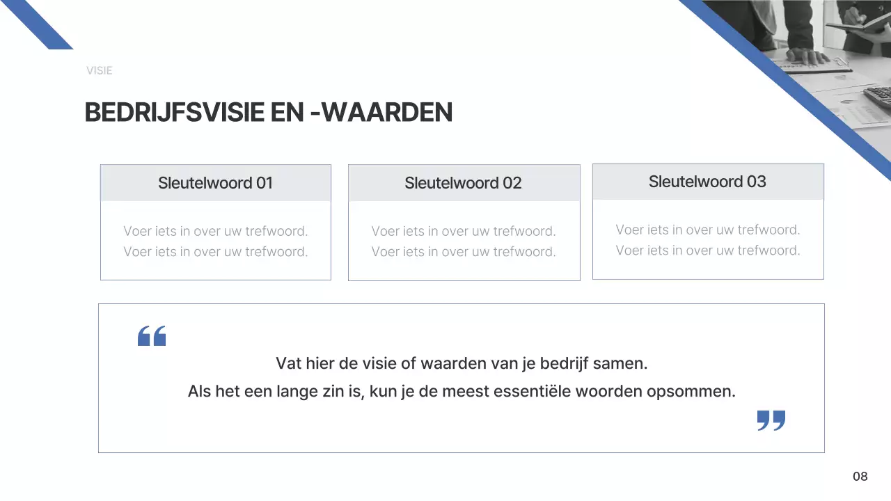 Een eenvoudig bedrijfsrapport in blauw en lichtblauw
