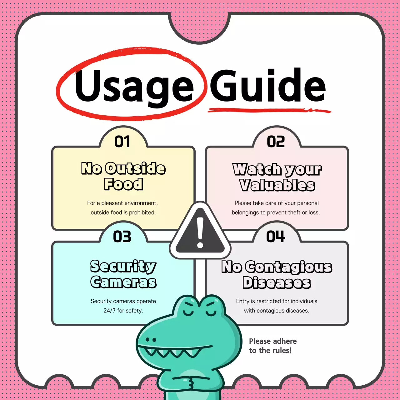 Pink Comic Rules Guide Social Media Post