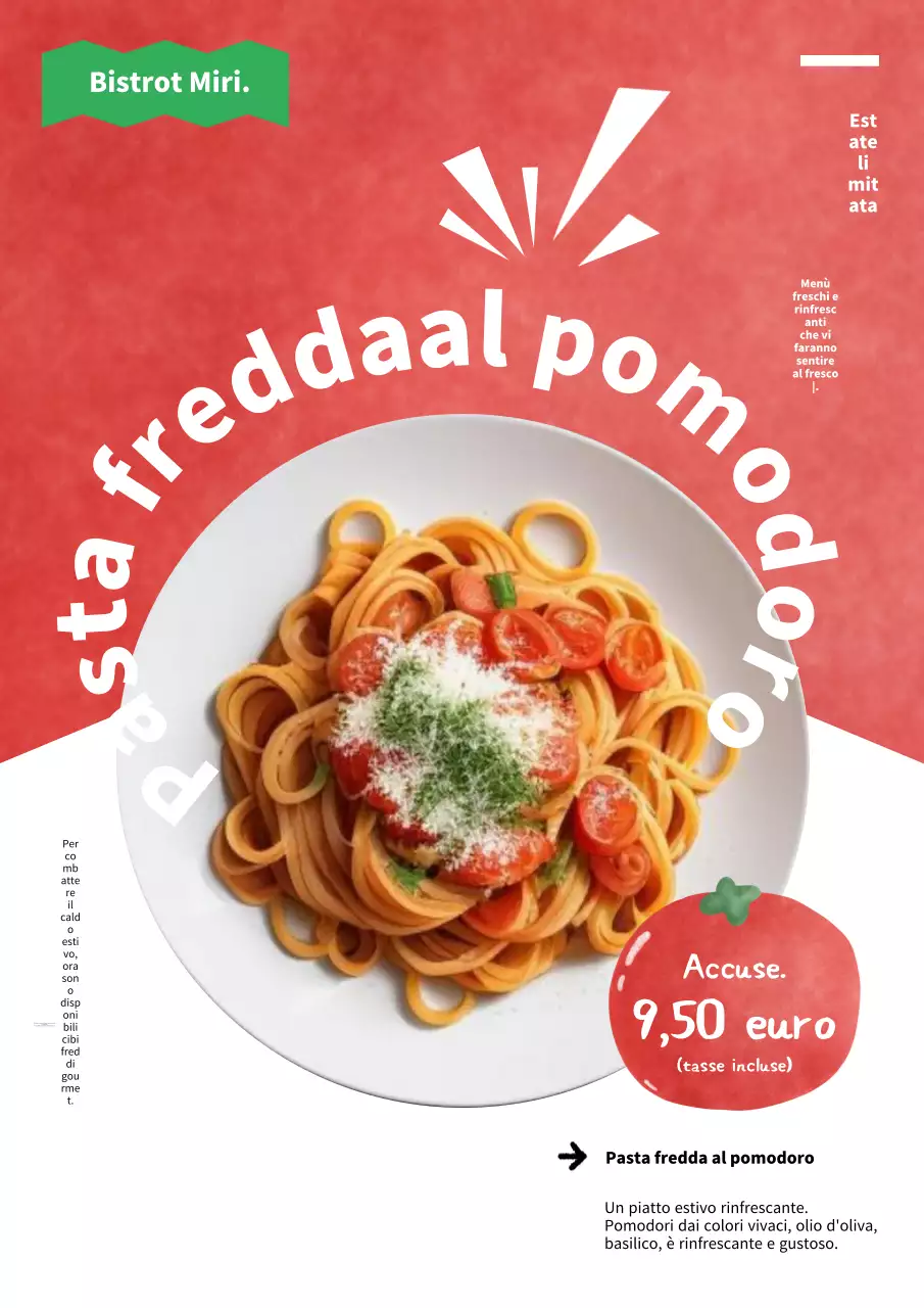 Promuovete il cibo estivo di stagione in rosso e bianco.