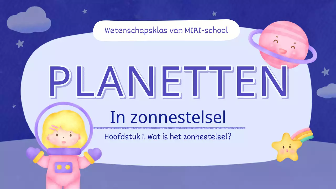 Een leuk educatief hulpmiddel voor ruimtewetenschap van Paars en Geel