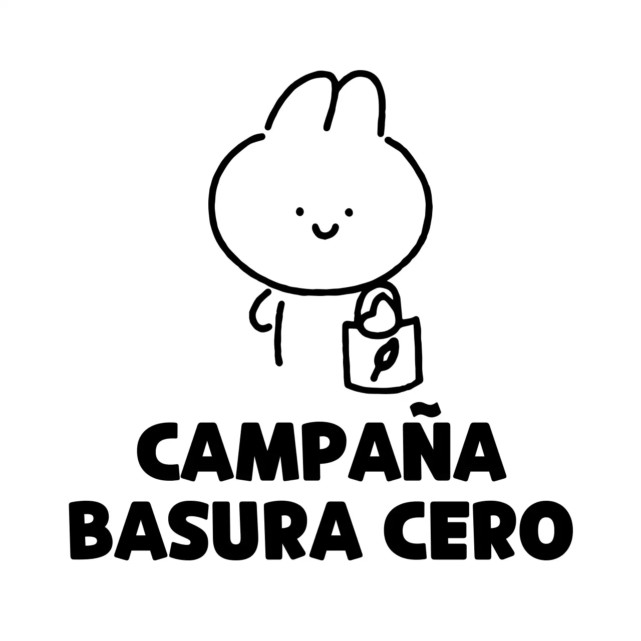 Una simpática campaña de residuos cero con la ilustración de un conejito que lleva una bolsa ecológica.