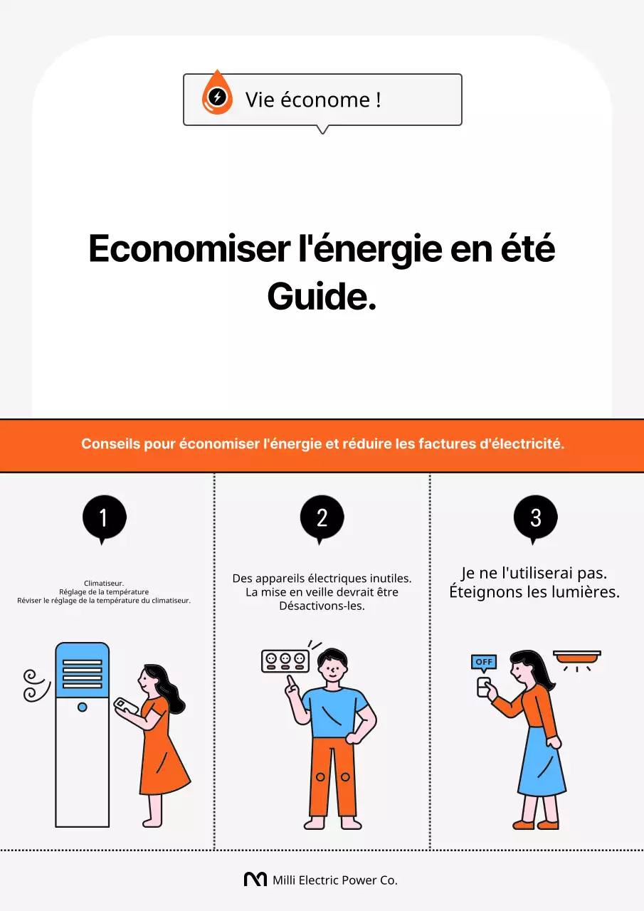 Une simple campagne de coopération orange et noire pour l'économie d'énergie !