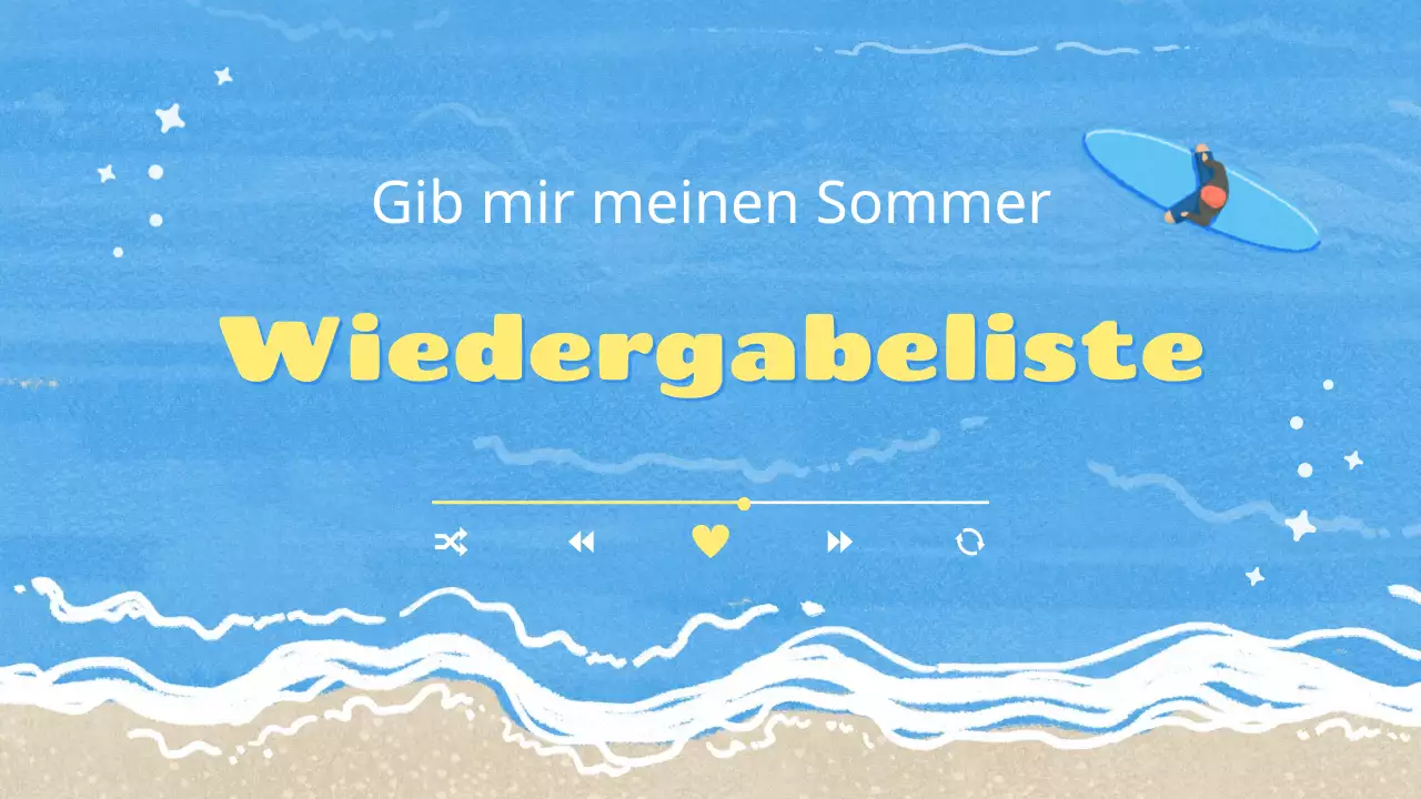 Ein hübsches Cover für eine Sommer-Wiedergabeliste in Hellblau und Gelb
