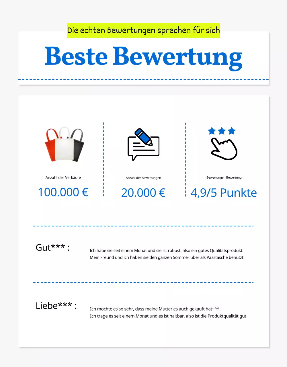 Einfache Sommermode Öko-Tasche in blau erklärt