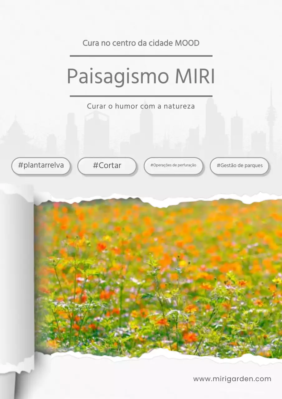 Promover uma empresa de paisagismo simples em verde e branco