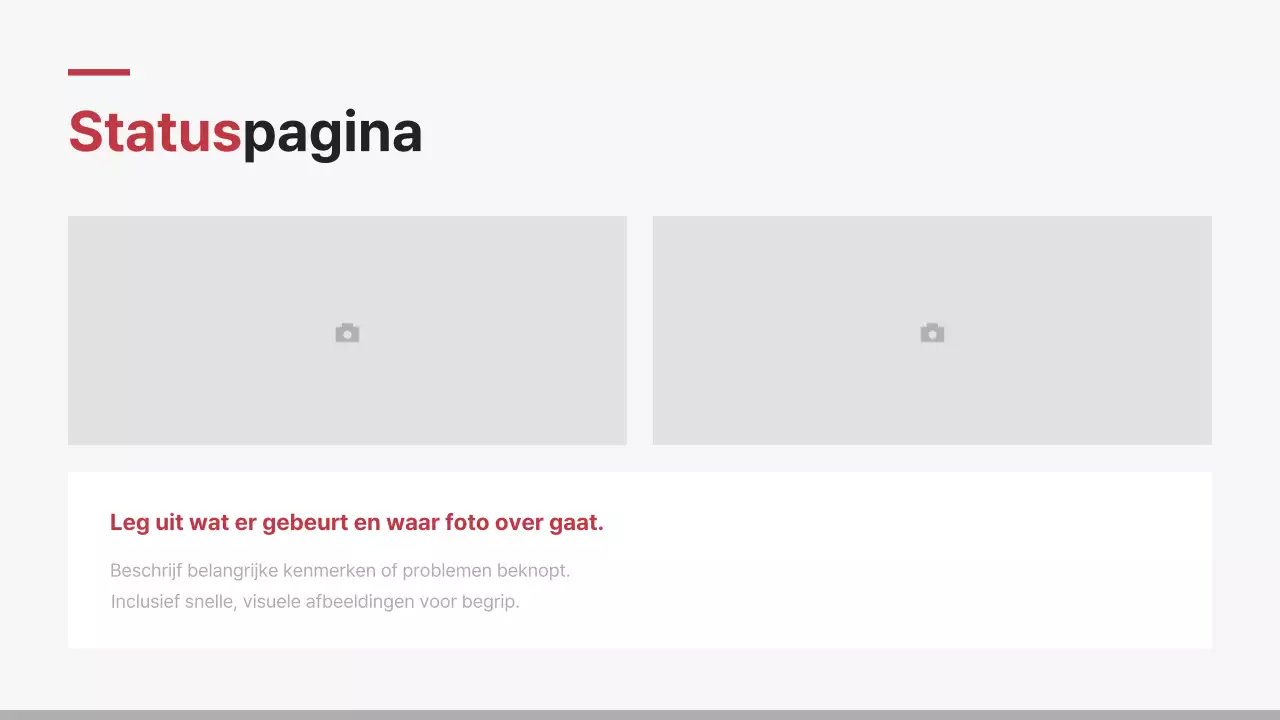 Minimalistisch bedrijfsrapport in rood en wit