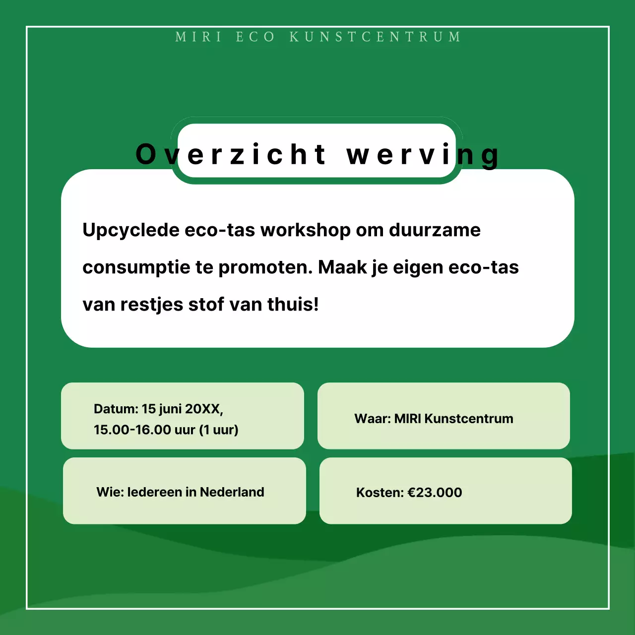 Groene, minimalistische upcycling-ervaringen bevorderen