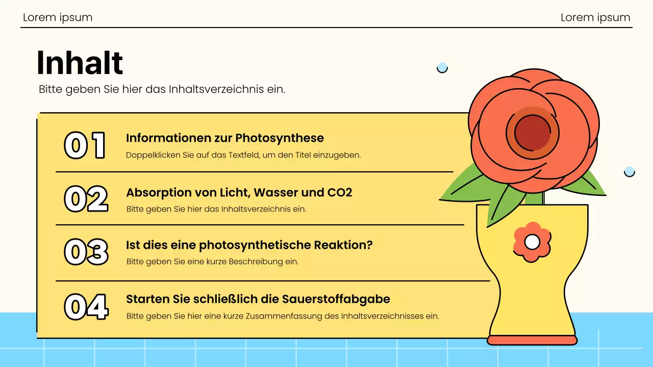 Photosynthese in einem knalligen Orange und Grün