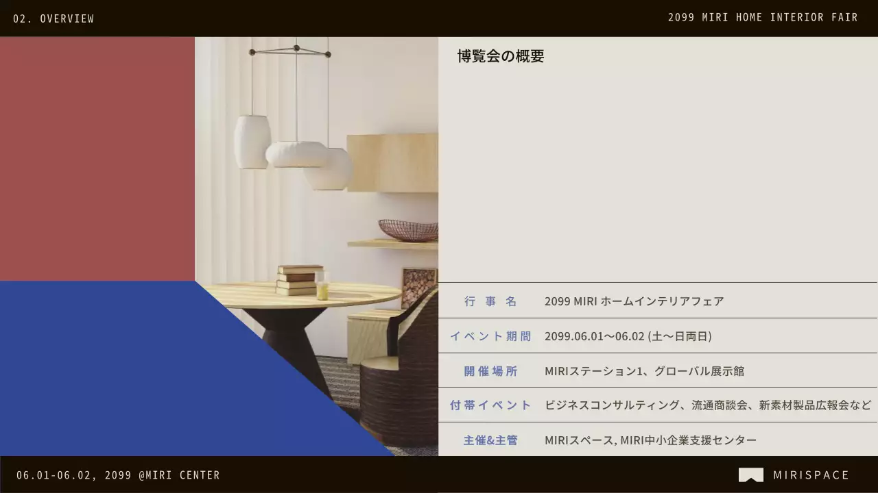 カラフル モダン インテリア お知らせ プレゼンテーション