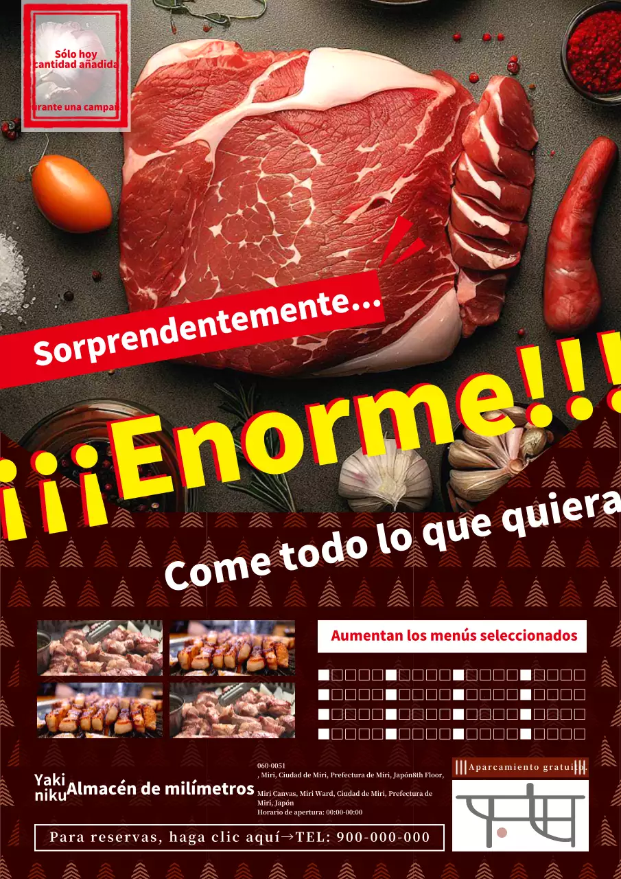 Anuncio de carnicería con letras sencillas y llamativas en marrón