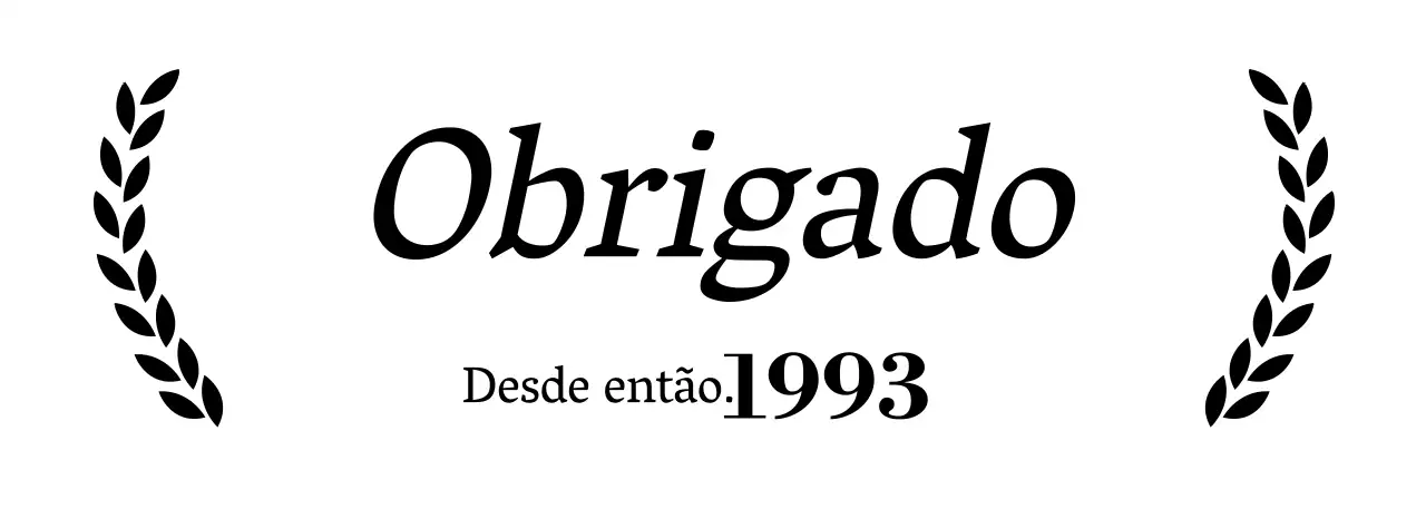 Uma nota de agradecimento elegante com louros e tipos de letra serifados