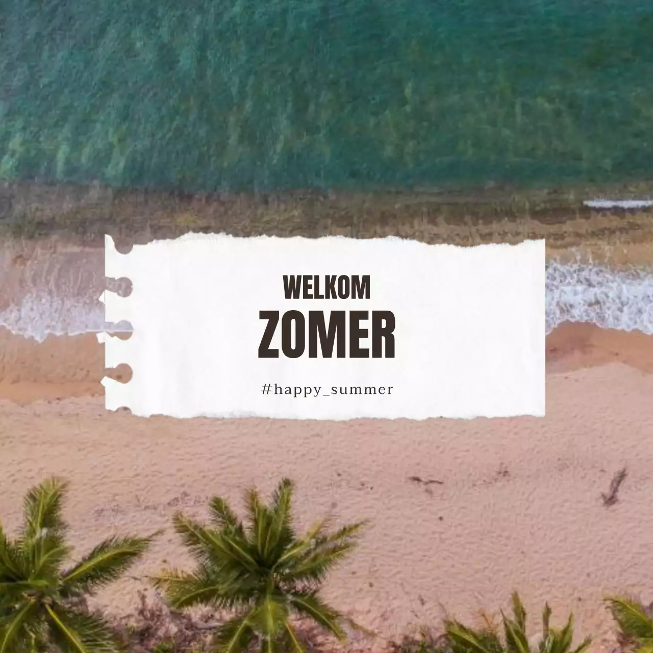 Minimalistisch notitieblok met zomers gevoel voor de oceaan in groen en wit