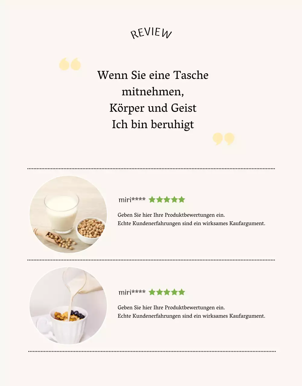 Über das beige, minimalistische Sojamilchprodukt
