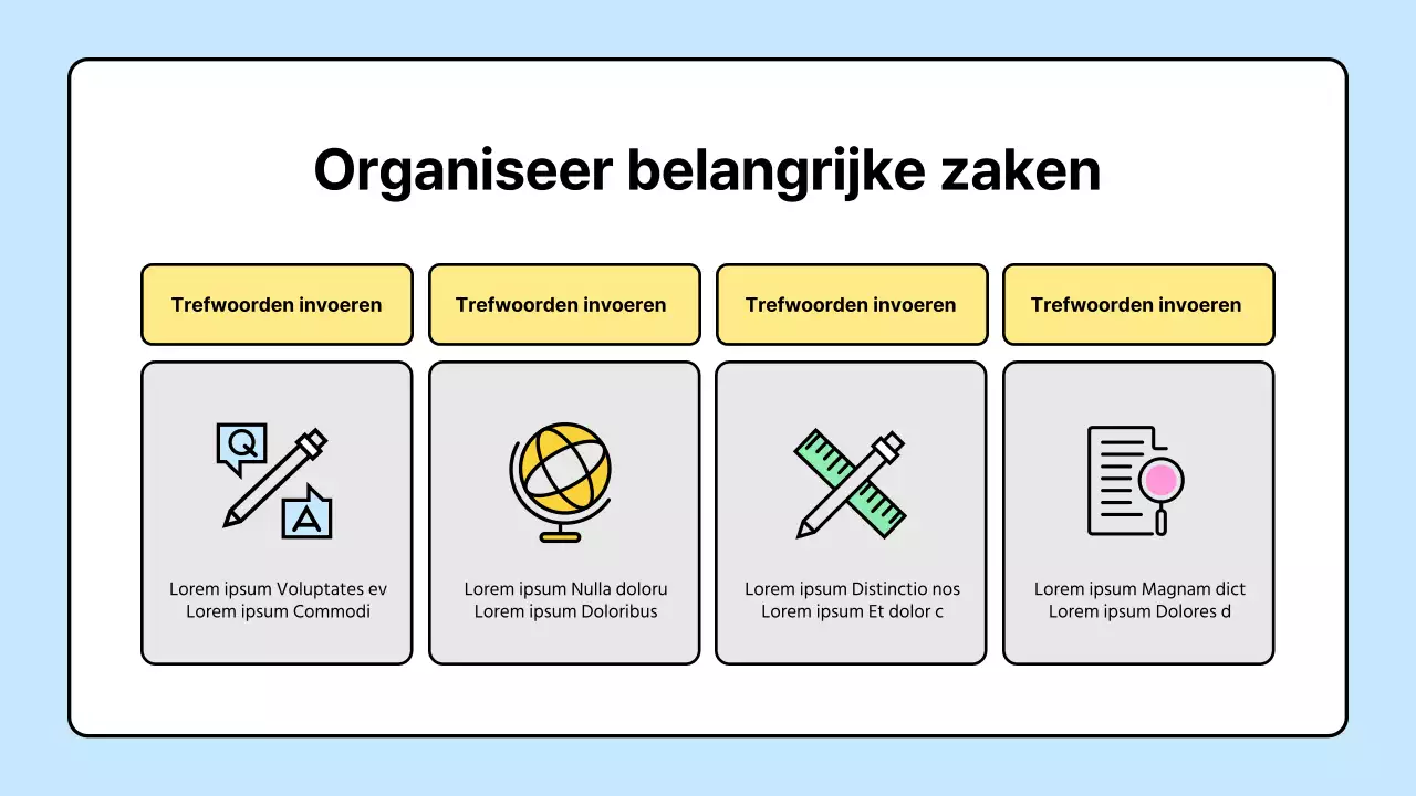 Leuke gele en blauwe schoolspullen