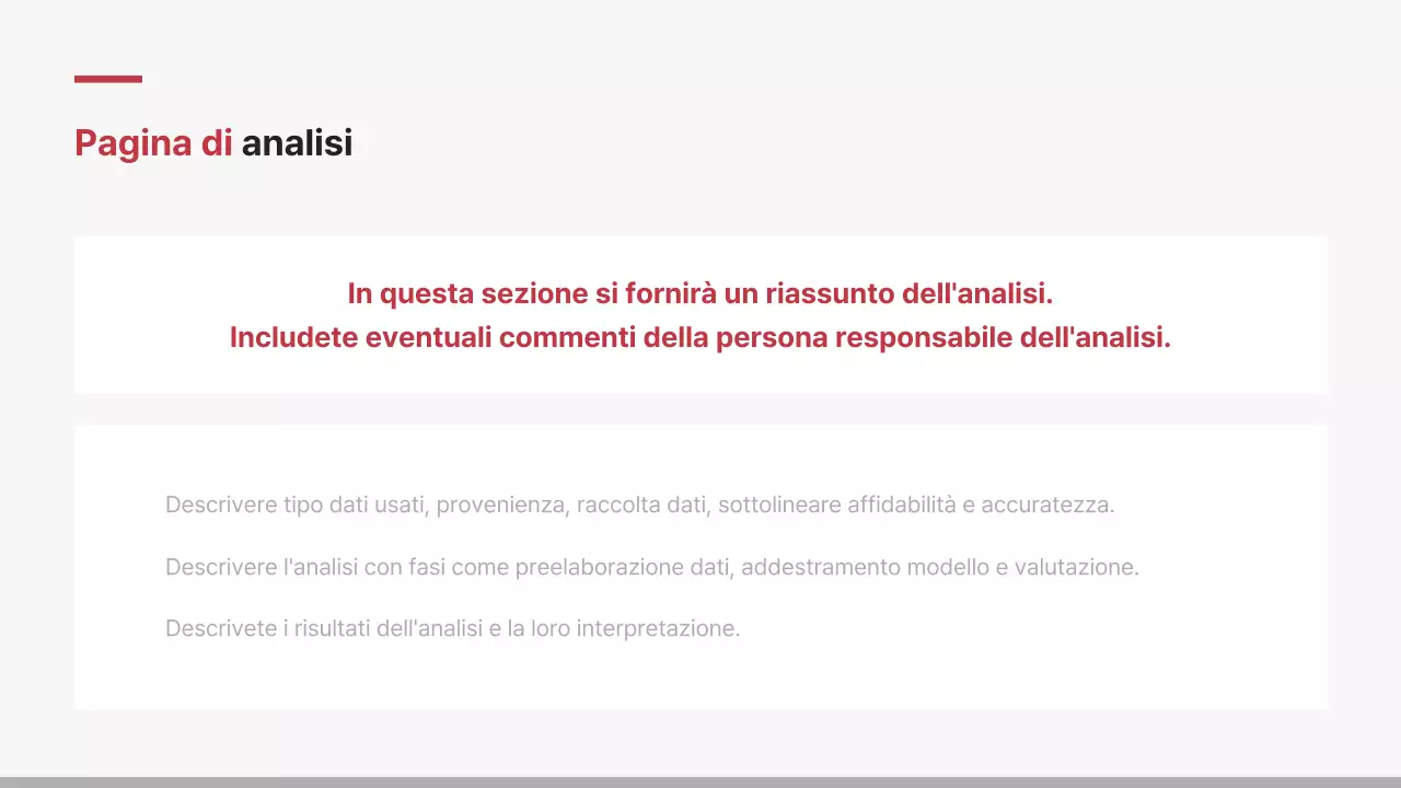 Relazione aziendale minimalista in rosso e bianco