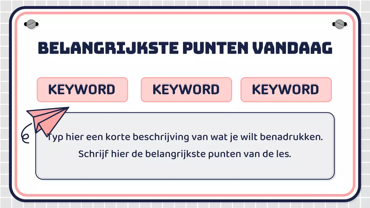 Lesplannen voor de middelbare school met roze en mintkleurige figuurtjes