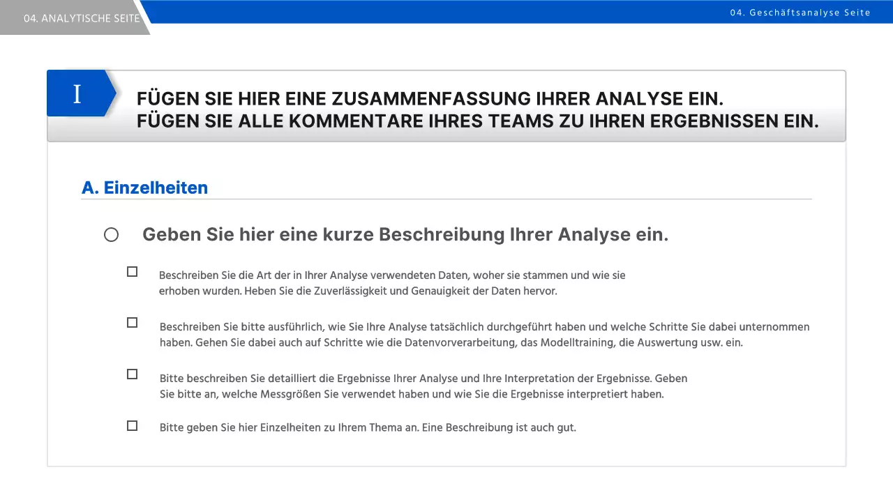 Ein einfacher Geschäftsstrategiebericht in Blau und Schwarz