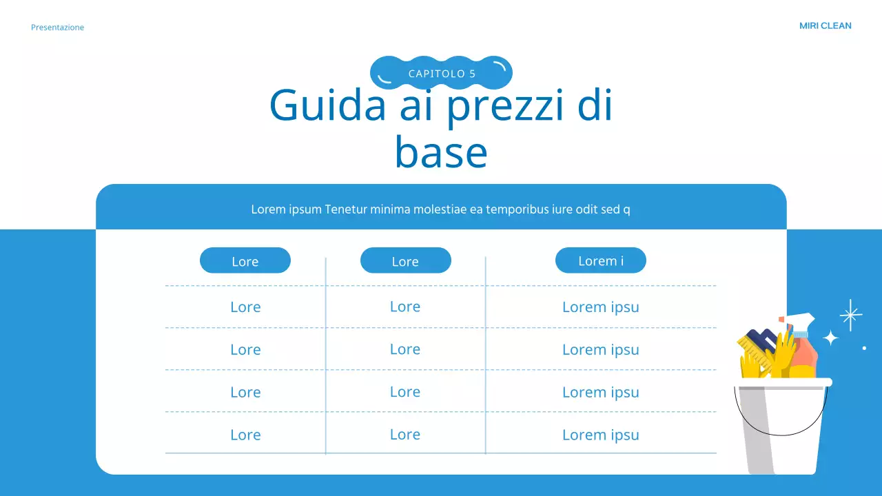 Presentazione dell'agenzia di pulizie Blue's lovely