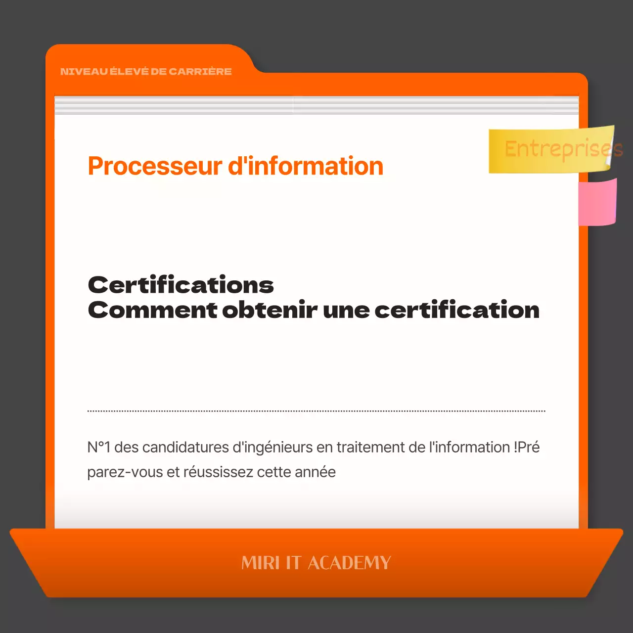 Une simple annonce de qualification grise et orange