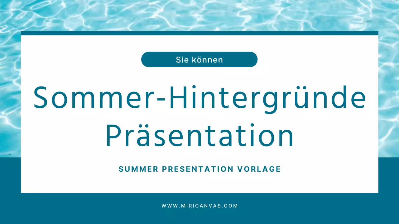 Einfache Sommer-Hintergrund-Präsentation in Mint und Weiß
