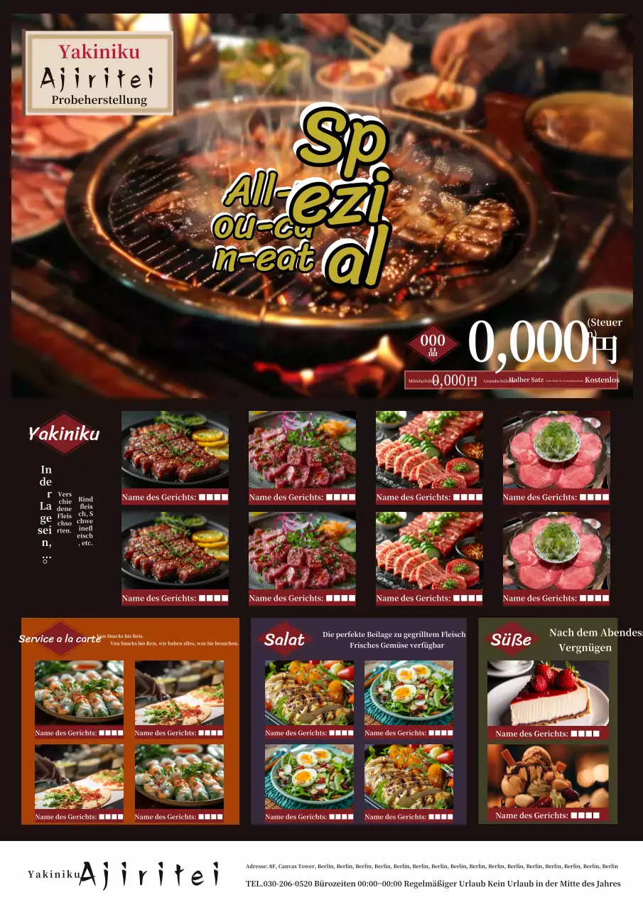 Ein Werbespot für eine traditionelle, einfache, schwarze Metzgerei, in der man alles essen kann.