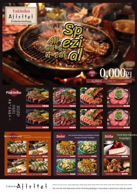 Ein Werbespot für eine traditionelle, einfache, schwarze Metzgerei, in der man alles essen kann.