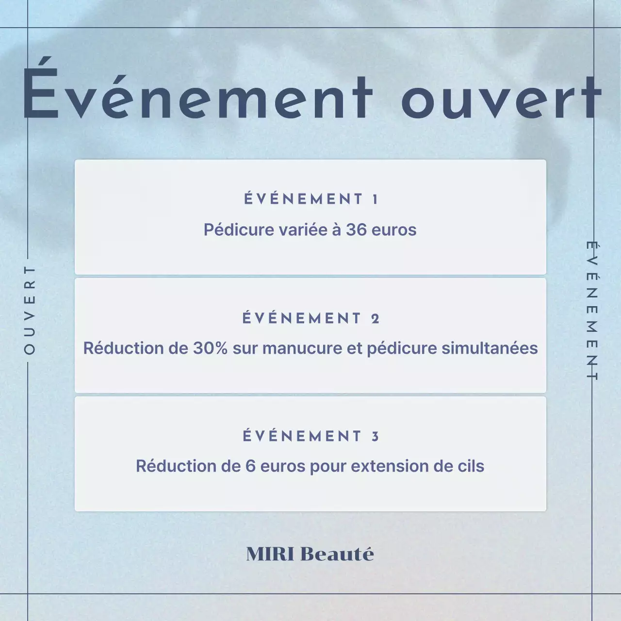 Promouvoir un luxueux salon de beauté en bleu clair