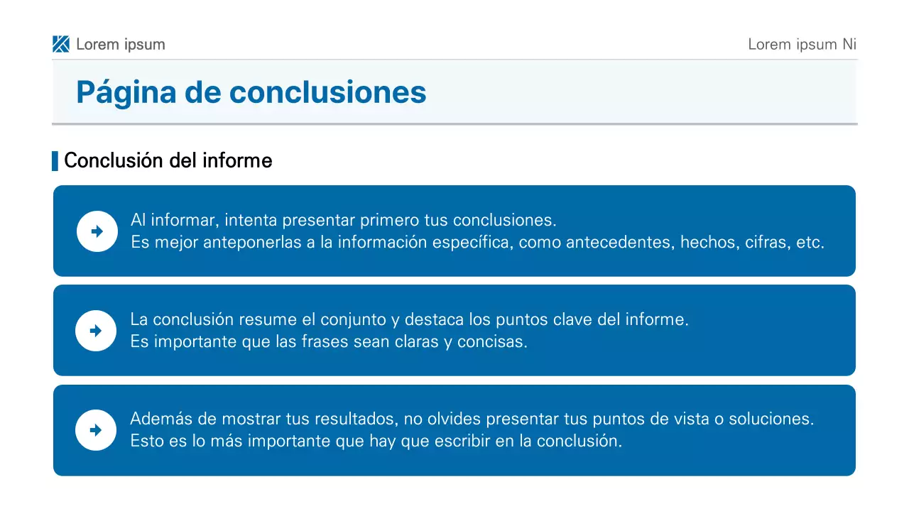 Una sencilla presentación de informe imprimible en azul y blanco