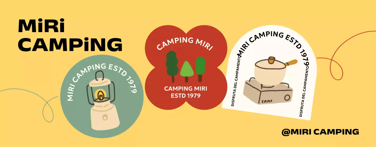 Campamento con diversas formas y dibujos hechos a mano