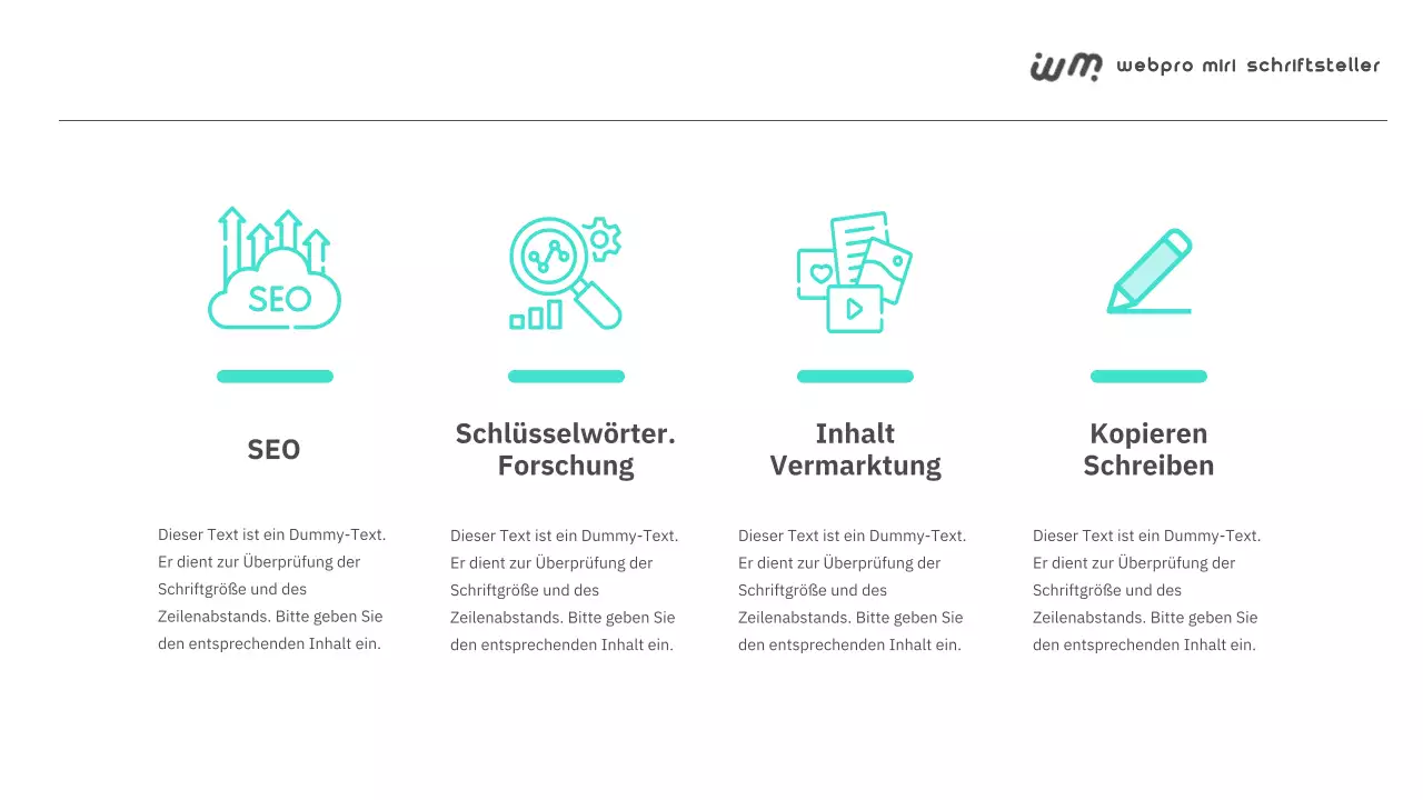 Ein einfaches Portfolio für freiberufliche Autoren in Weiß